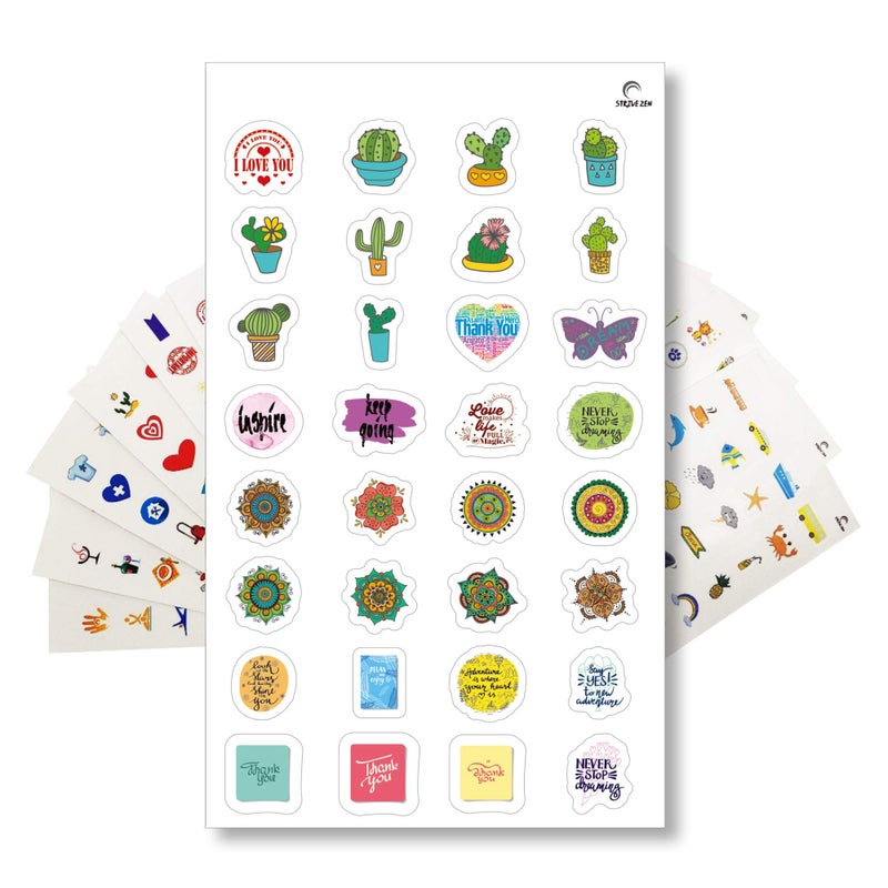 STRIVE ZEN StriveZen Planner Stickers Pack - 512 Cute Stickers, 16 Sheets, Birthday, Self Expression, Doctor Appointment, Productivity, Holiday, Budget, Travel, Health, Daily Chores - Image 4
